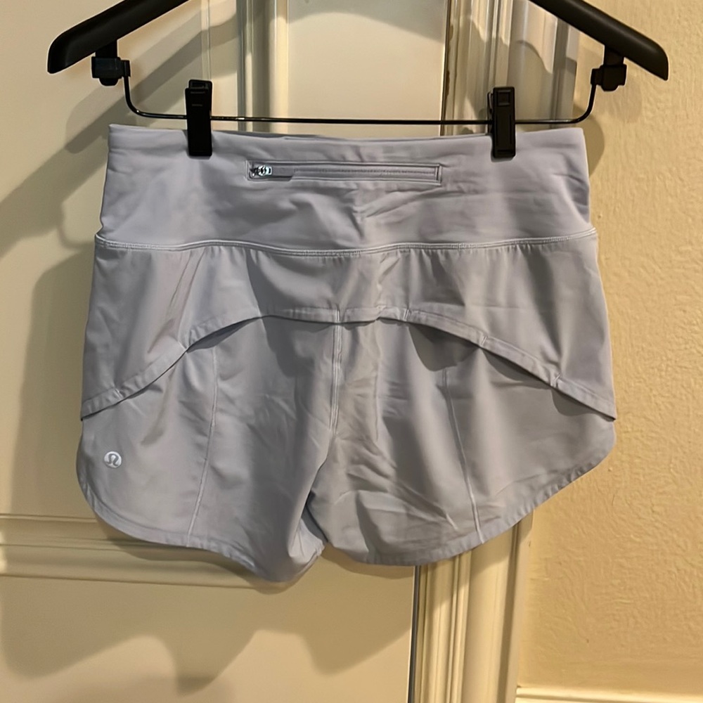 Size 4 Blue linen Lululemon speed up shorts